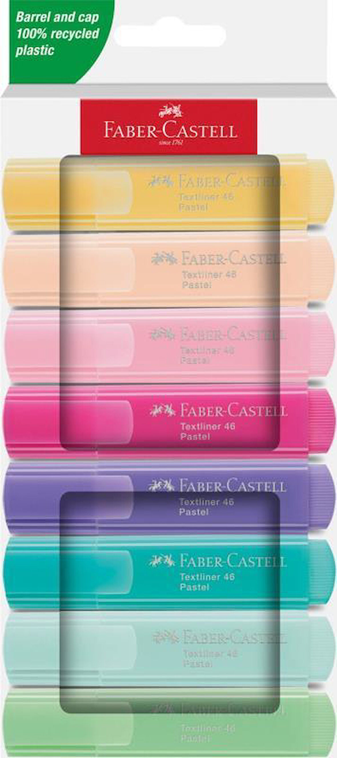 Faber Castell 46 Fosforlu Kalem 46 Pastel Renkler 2024-2025 Sezonu 8'li 