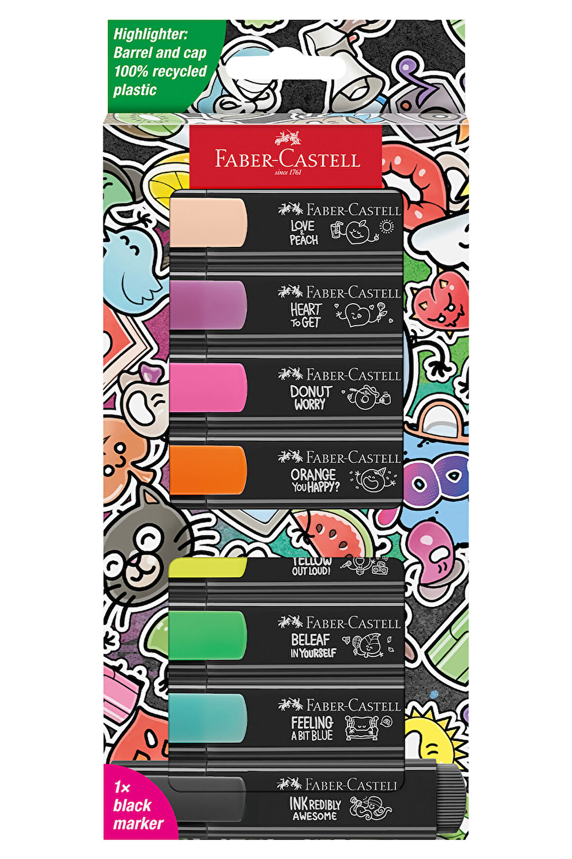 Graffiti Fosforlu Kalem Seti, 8’li, Su Bazlı Mürekkep, 3 Farklı Çizgi Kalınlığı, Dayanıklı Mürekkep