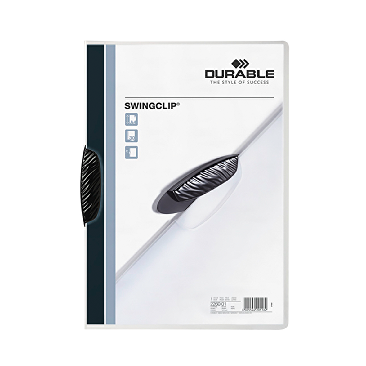 Durable Sıkıştırmalı Dosya SwingClip Ortadan Klipsli 30 SY A4 Siyah 2260