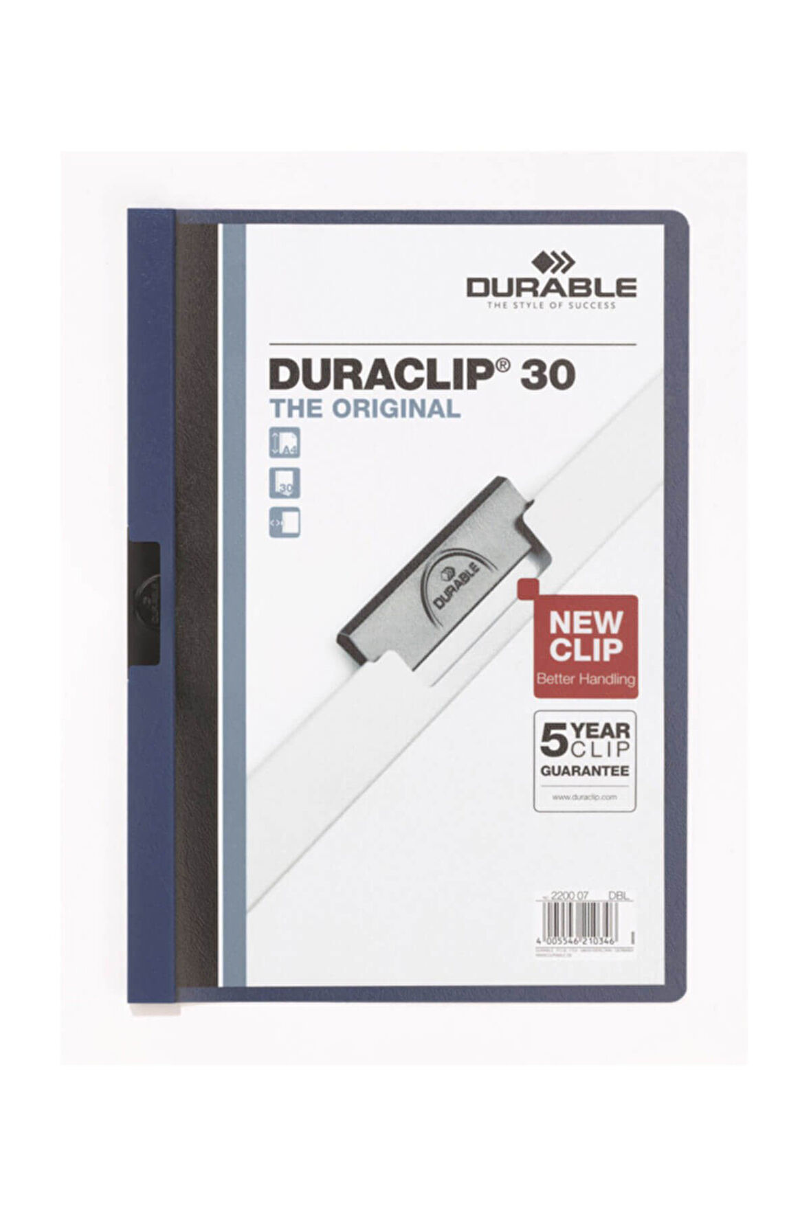 Durable Duraclip 30 Sayfalı Sıkıştırmalı Dosya Lacivert 2200-L   /