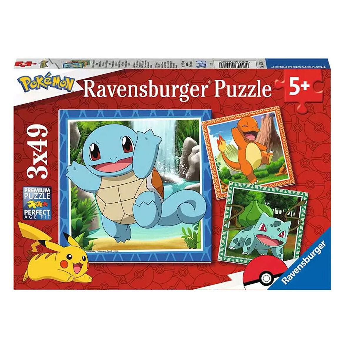 Ravensburger Çocuk Puzzle 3x49 Parça Puzzle Pokemon 055869