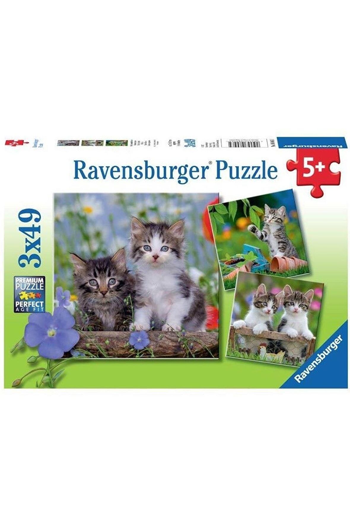 Ravensburger Hayvanlar 3x49 Parça Çocuk Puzzle