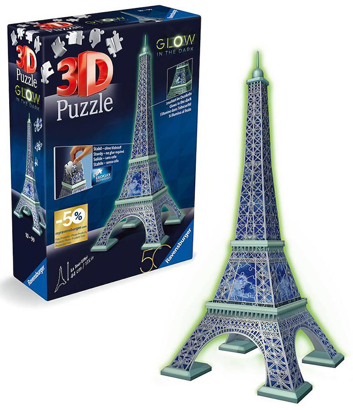 Adore Oyuncak Ravensburger Karanlıkta Parlayan 3D Puzzle Eyfel RPB115914
