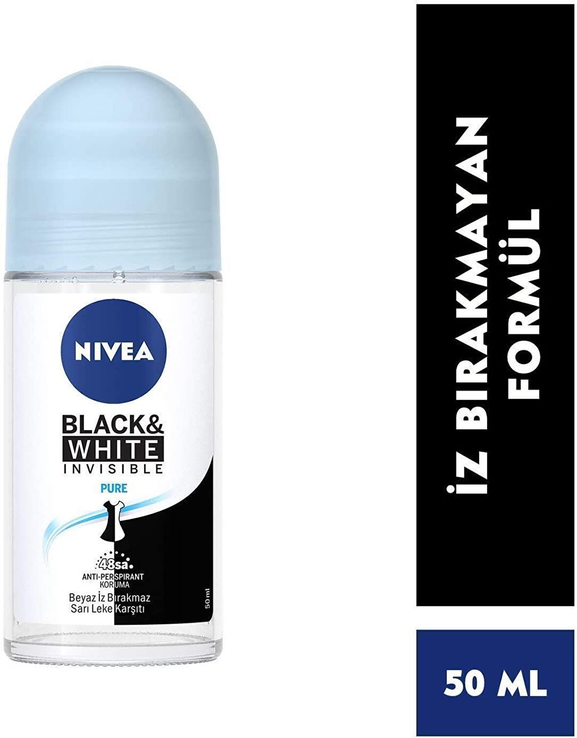 Nivea Deodorant Roll-On Invisible Black&White Pure Kadın 50 Ml