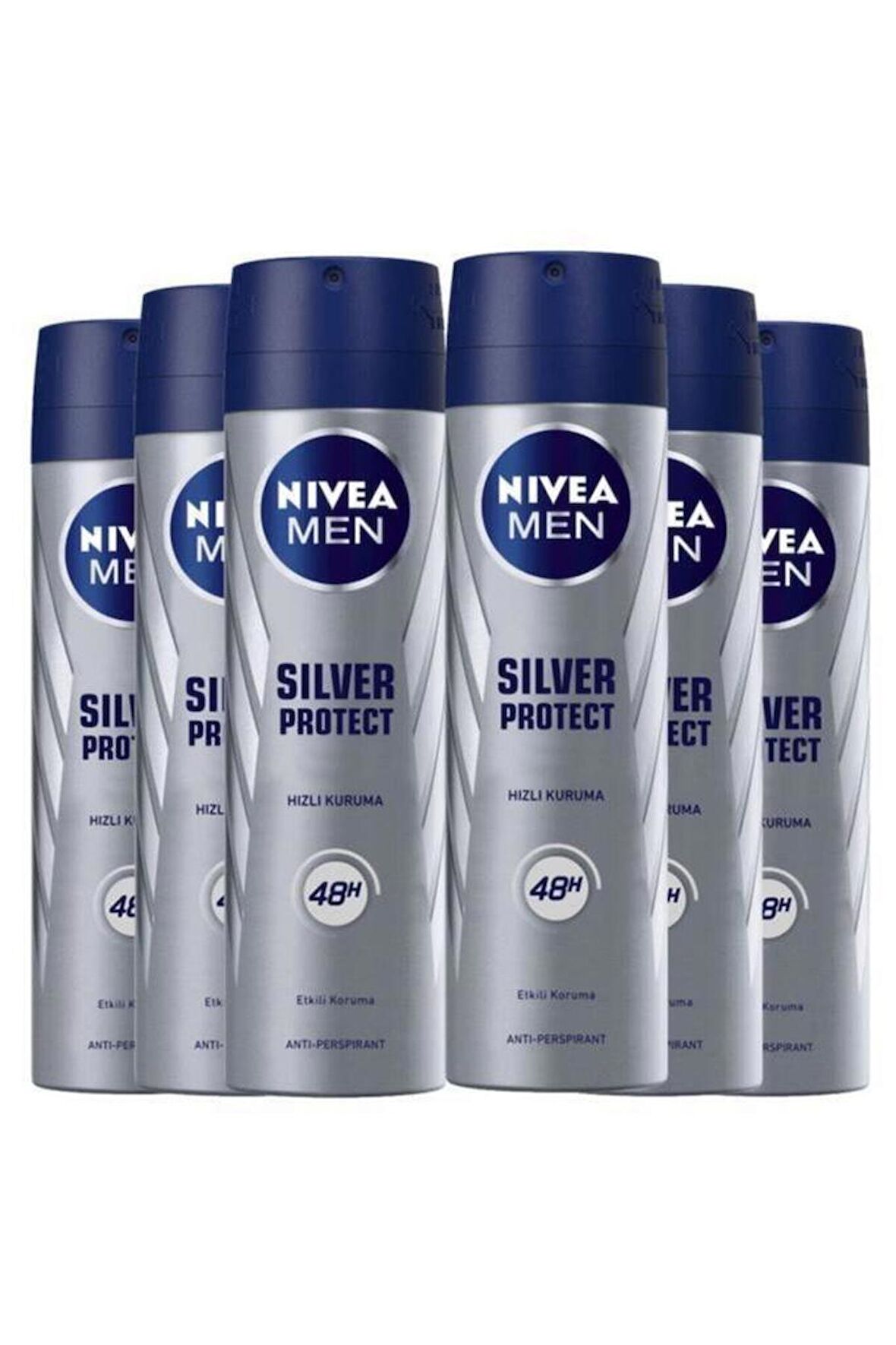 Nivea Men Silver Protect Etkili Koruma Erkek Sprey Deodorant 150 ml*6 Adet Avantaj Paket
