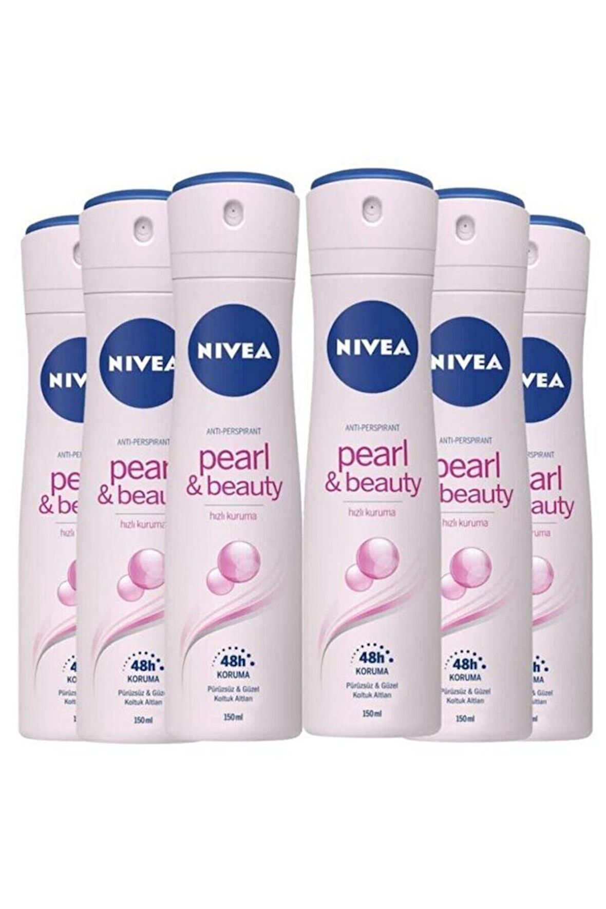 Nivea Kadın Deodorant Pearl Beauty Hızlı Koruma 150 ML - 6'lı Avantaj Paketi