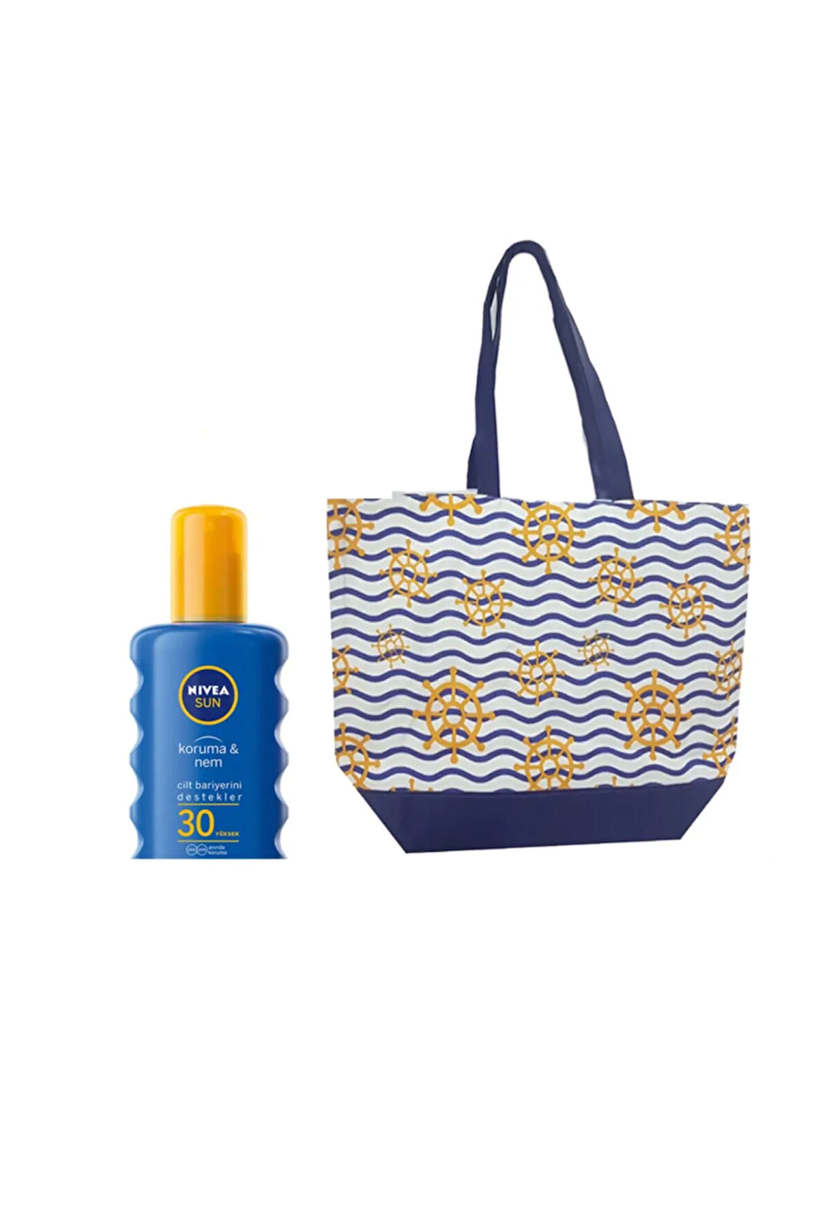 Sun Koruma&nem Nemlendirici Gkf 30 Güneş Spreyi 200 Ml + Plaj Çantası 32x45 Cm Hediye