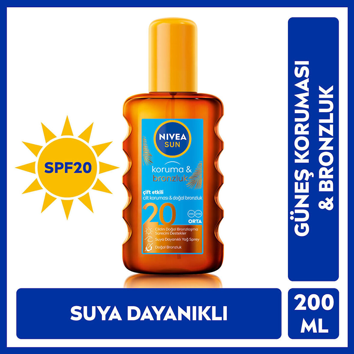 Nivea Sun Koruma & Bronzluk Yağ Sprey Spf20 200 Ml