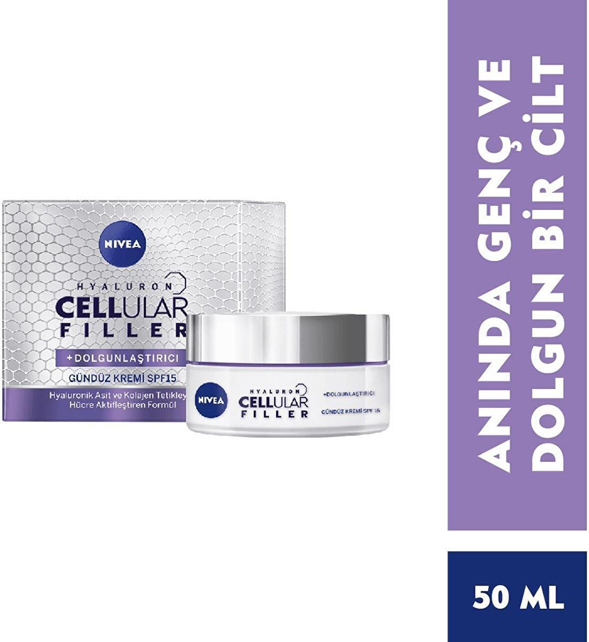 Nivea Cellular Filler Yaşlanma Karşıtı A,B,D,E,C Vitaminli 30 Yaş + Gündüz Yüz Kremi 50 ml 