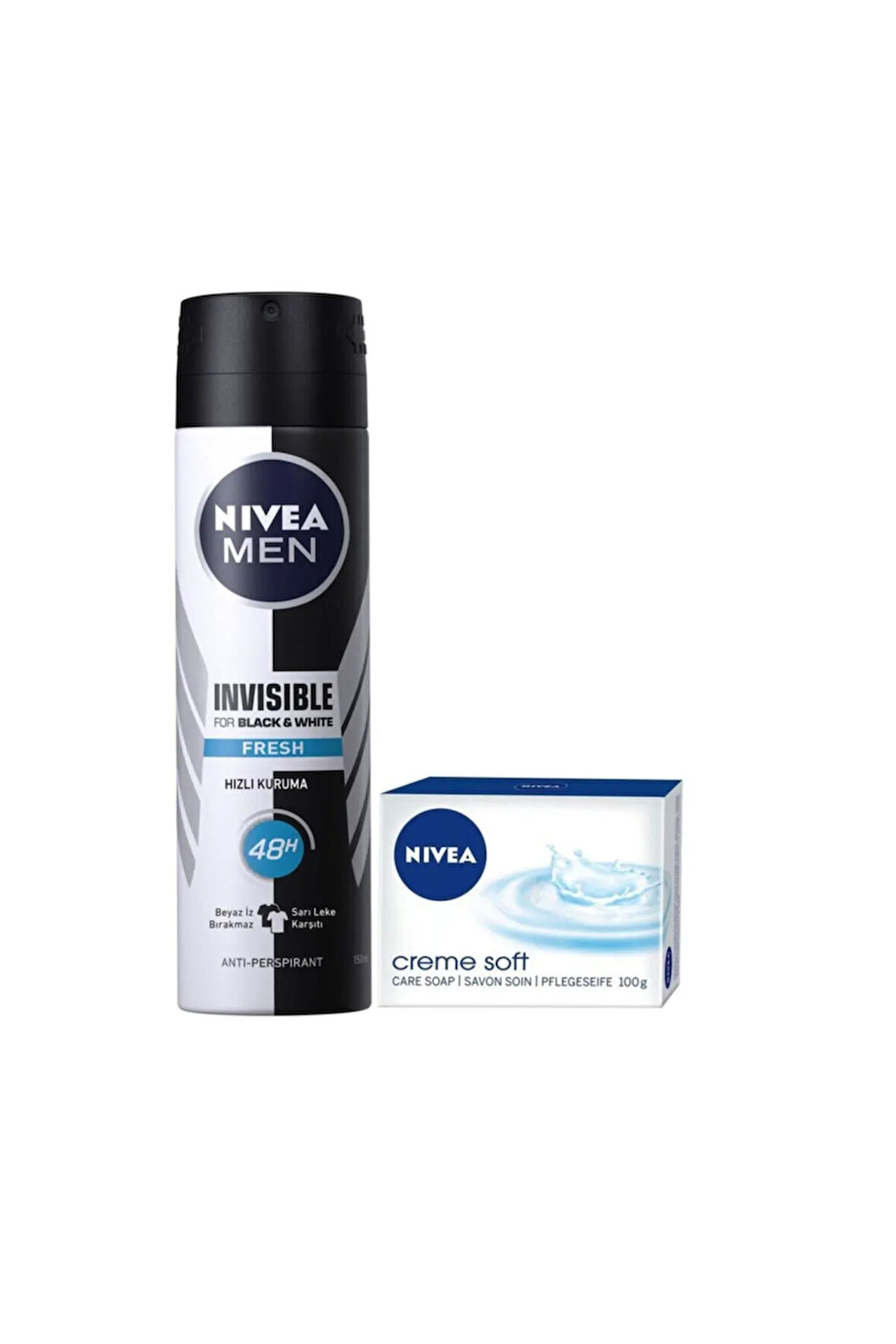 Invisible Black & White Fresh Erkek Deodorant 150 Ml+ Creme Soft Sabun 100 Gr Set