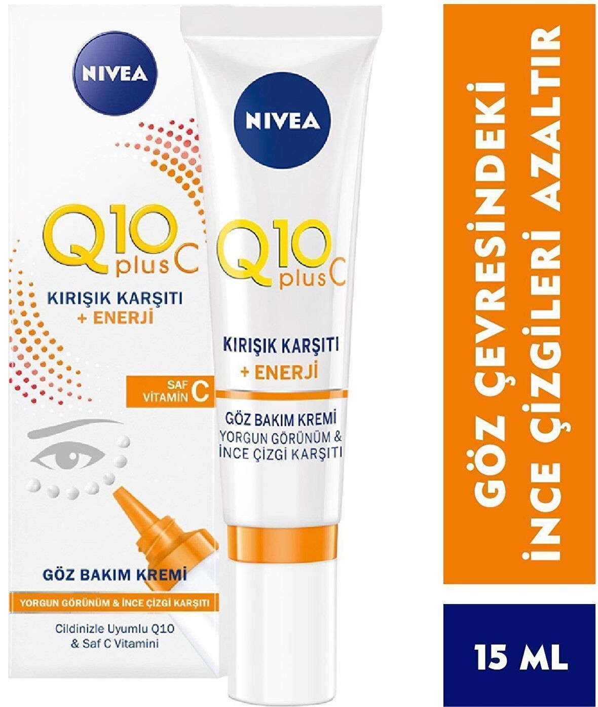 Nivea Q10 Plus Kırışıklık Karşıtı Bitki Özleri Keratin Tüm Yaşlar Göz Çevresi Krem 15 ml 