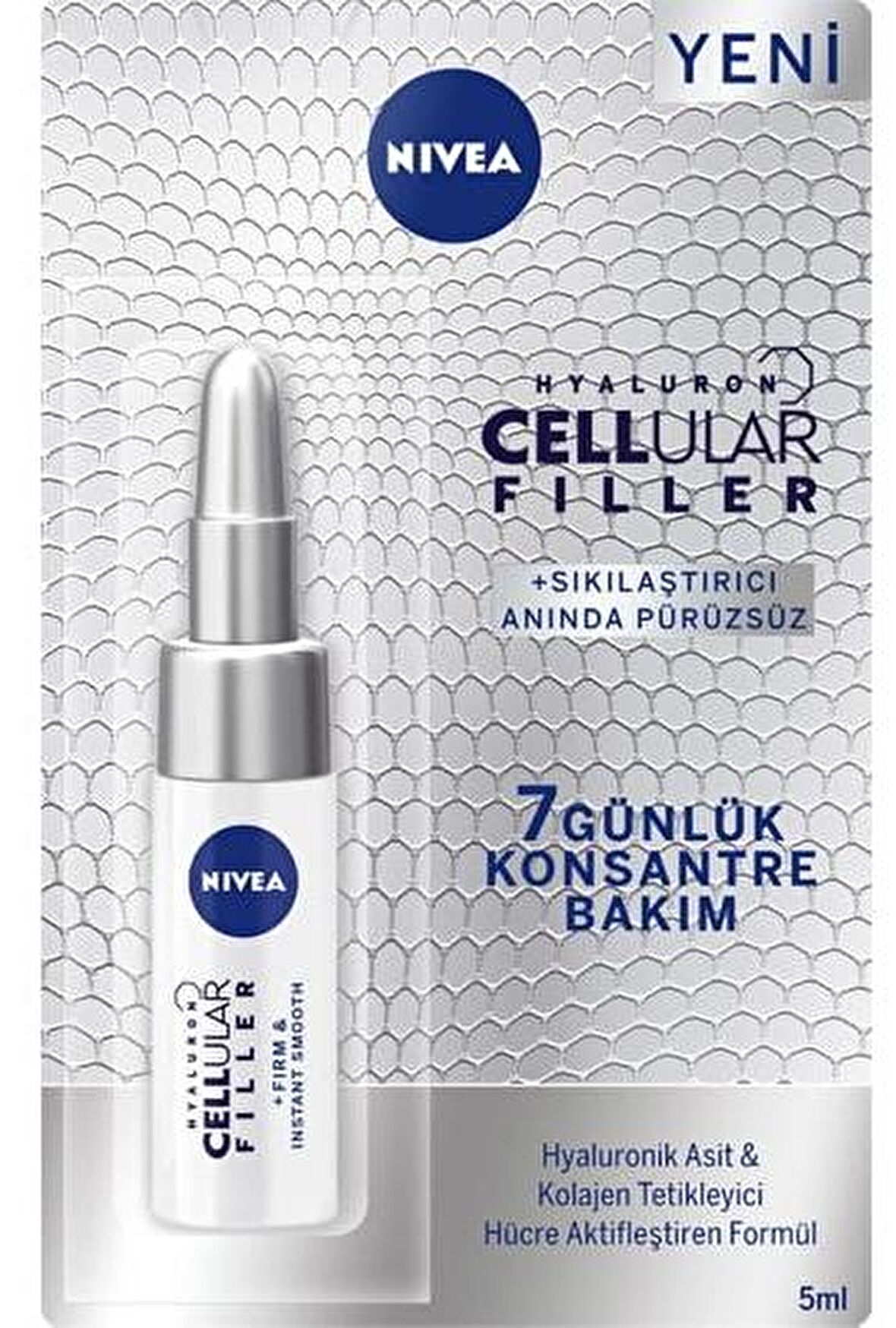 Nivea Cellular Filler Yaşlanma Karşıtı Hyalüronik Asit 30 Yaş + Gece-Gündüz Yüz Serumu 5 ml 