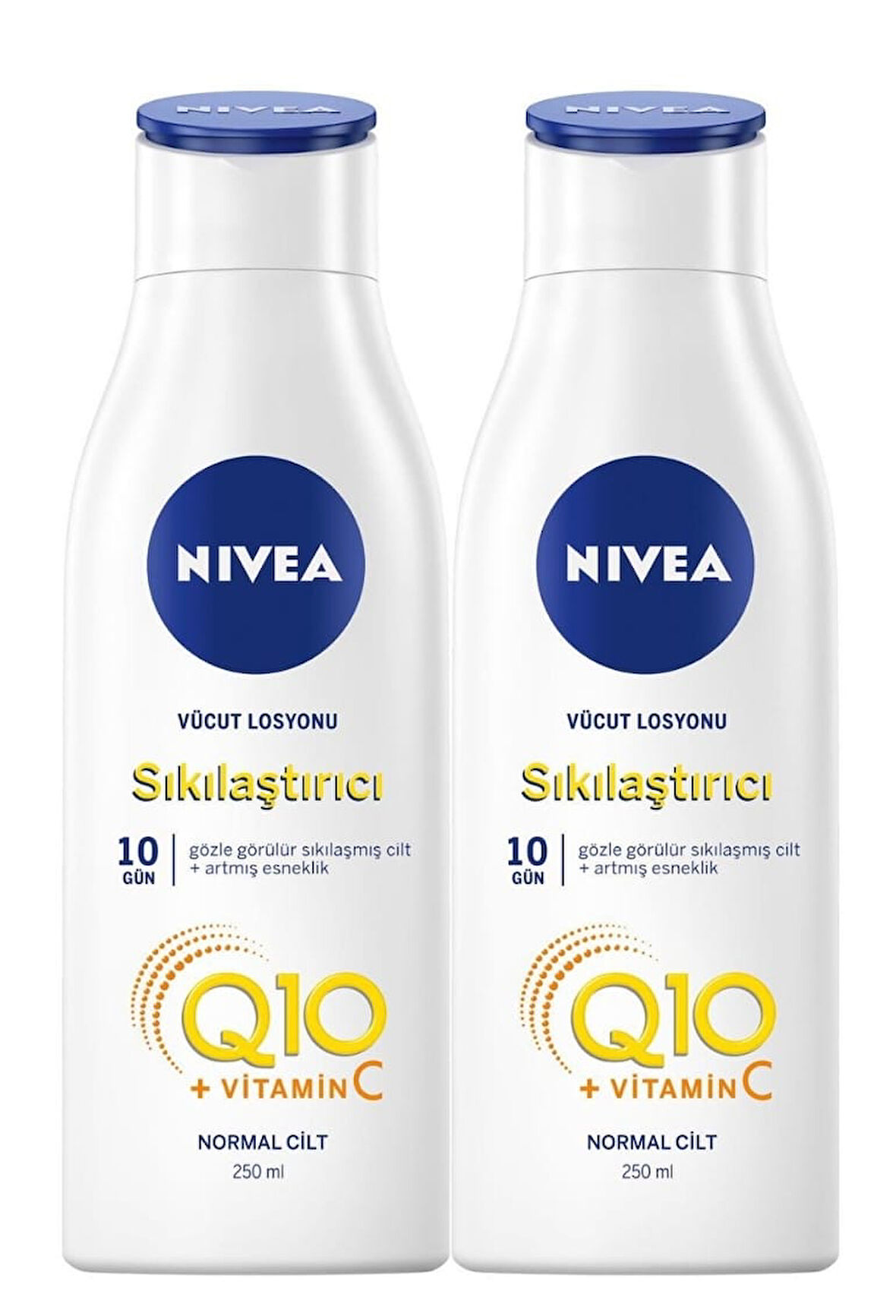 Nivea Q10 Sıkılaştırıcı Vücut Losyonu 250ml, C Vitamini, 48 Saat Nemlendirici X 2 Adet