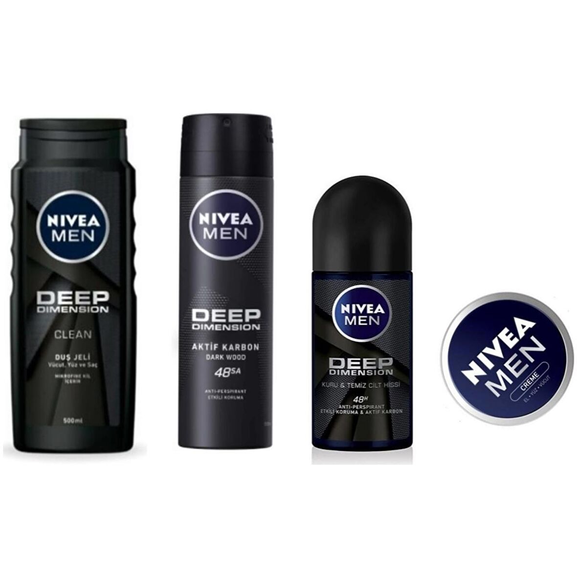 Nivea Deep Dimension Deo + Roll-On + Duş Jeli Erkek Vücut Bakım Seti