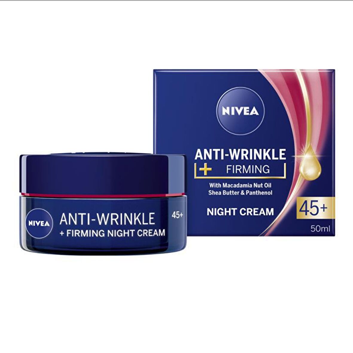 Nivea Anti-Wrinkle Yaşlanma Karşıtı Hyalüronik Asit 45 Yaş + Gece Yüz Kremi 50 ml 