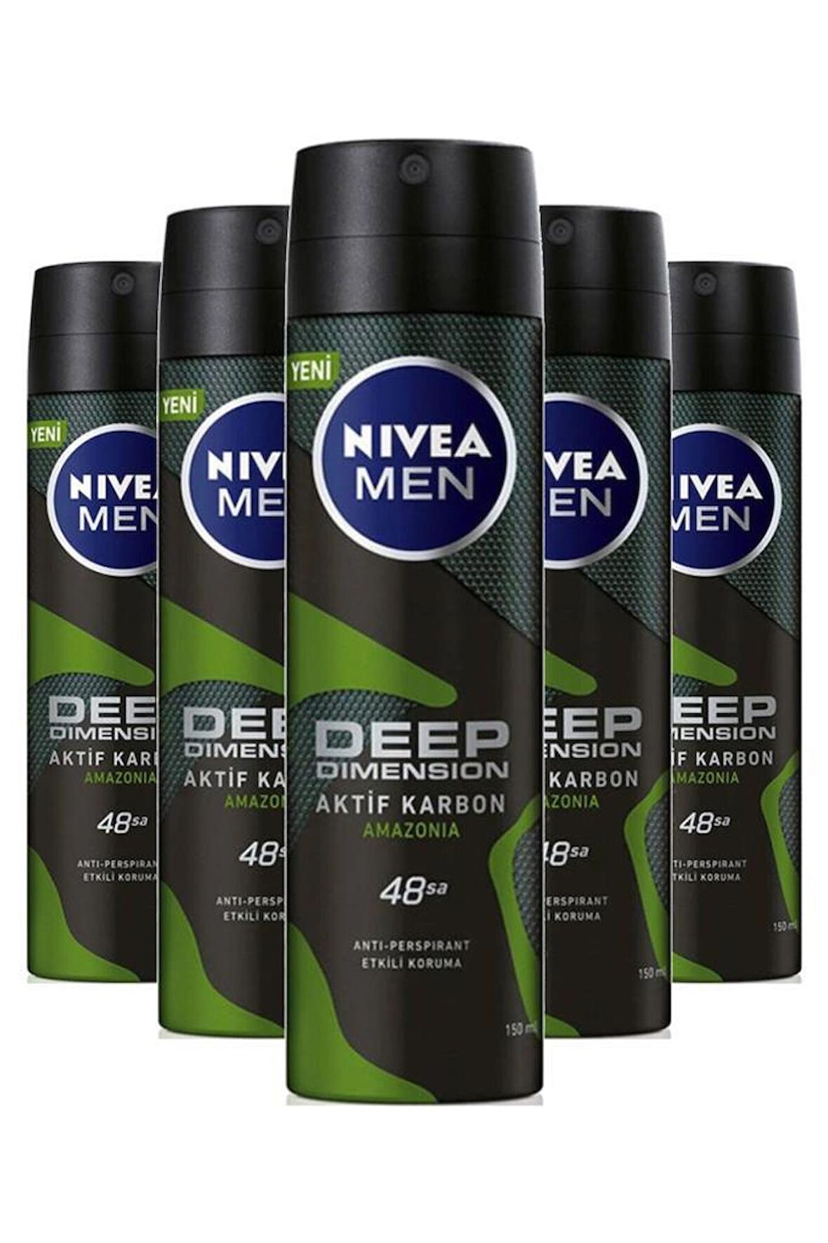 Nivea Deep Dimension Amazonia Erkek Deodorant 150 ml X5