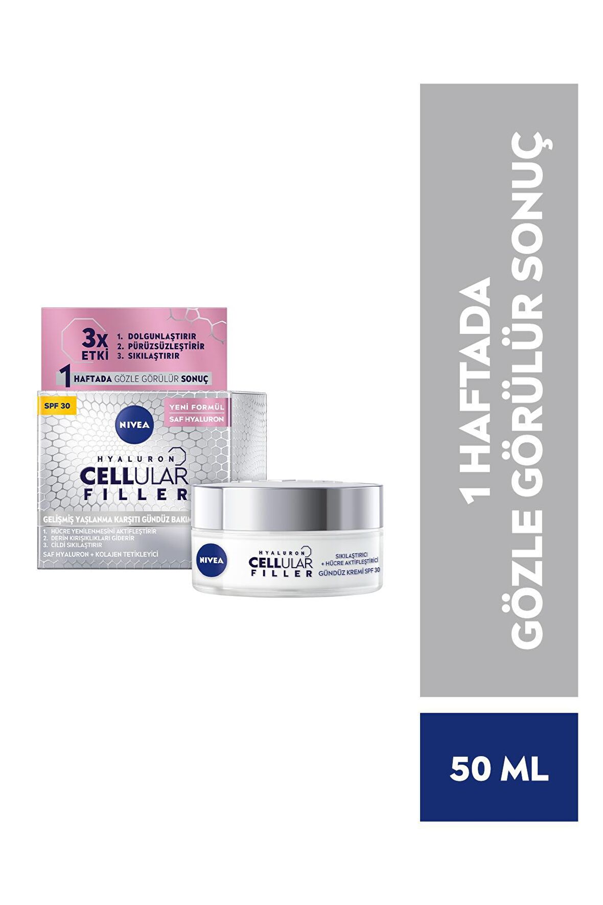 Nivea Hyaluron Cellular Filler + Sıkılaştırıcı Yaşlanma Karşıtı Gündüz Kremi Spf 30 50 Ml