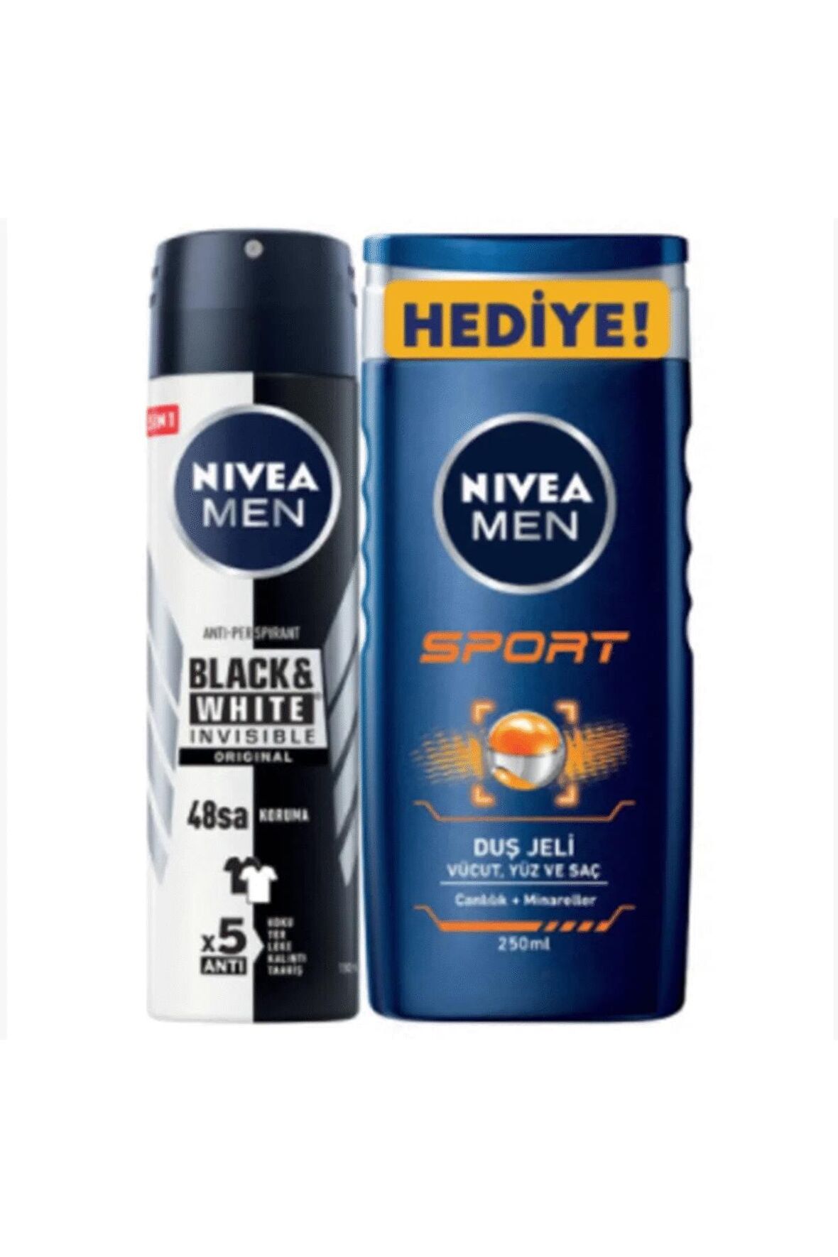 Nivea Black & White Original Deodorant + Sport Duş Jeli 250 ml