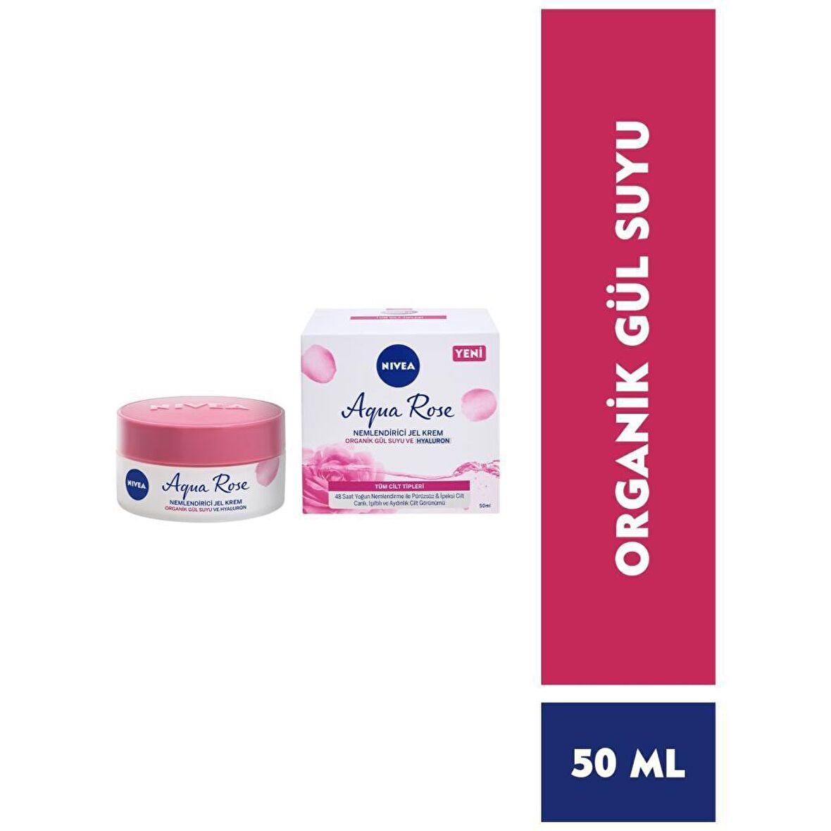 Nivea Aqua Rose Nemlendirici Jel Krem Tüm Cilt Tipleri 50 Ml