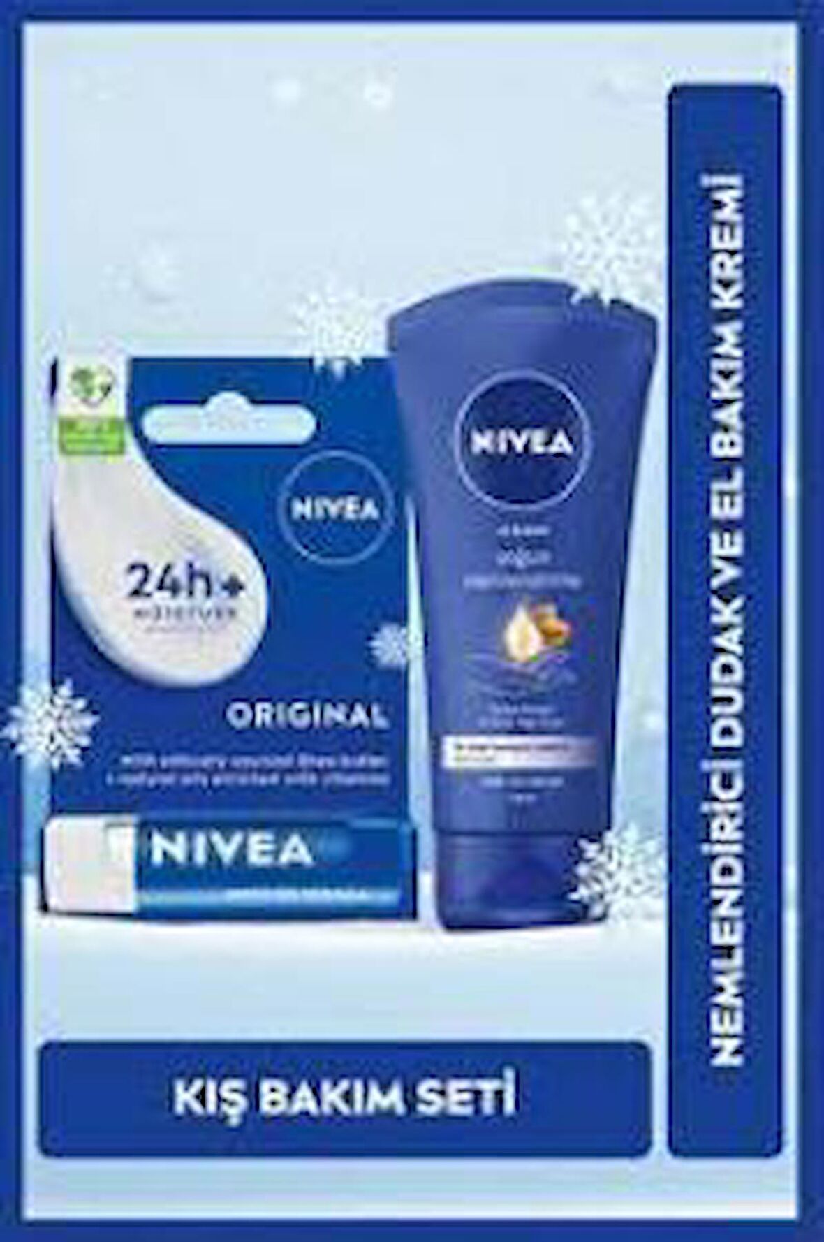 Nivea Yoğun Nemlendirici El Kremi 75ml, Original Dudak Kremi 4,8gr HEDİYE