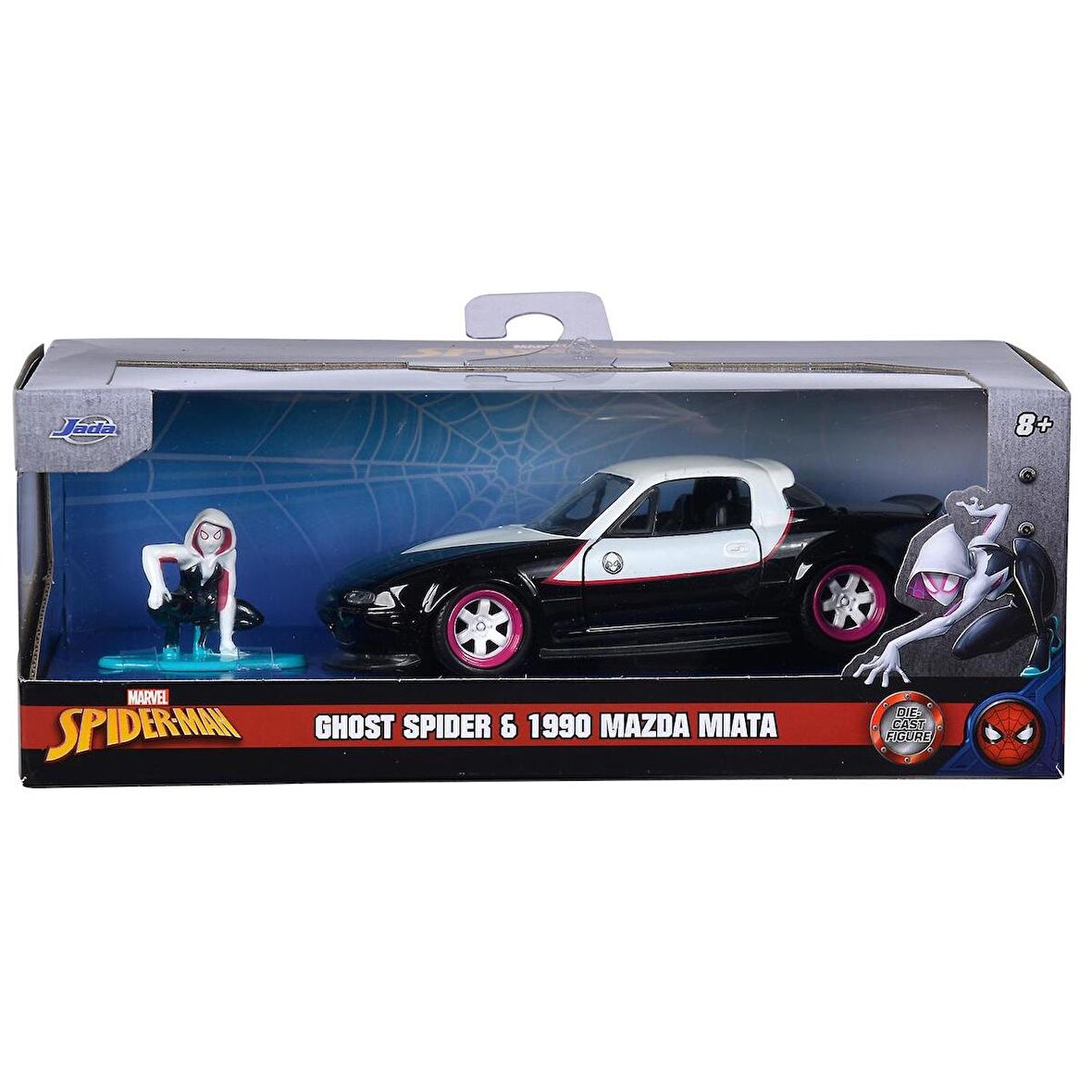 Jada Toys Ghost Spider ve 1990 Mazda Miata 1:32 Koleksiyon Oyuncak Araba 253223014