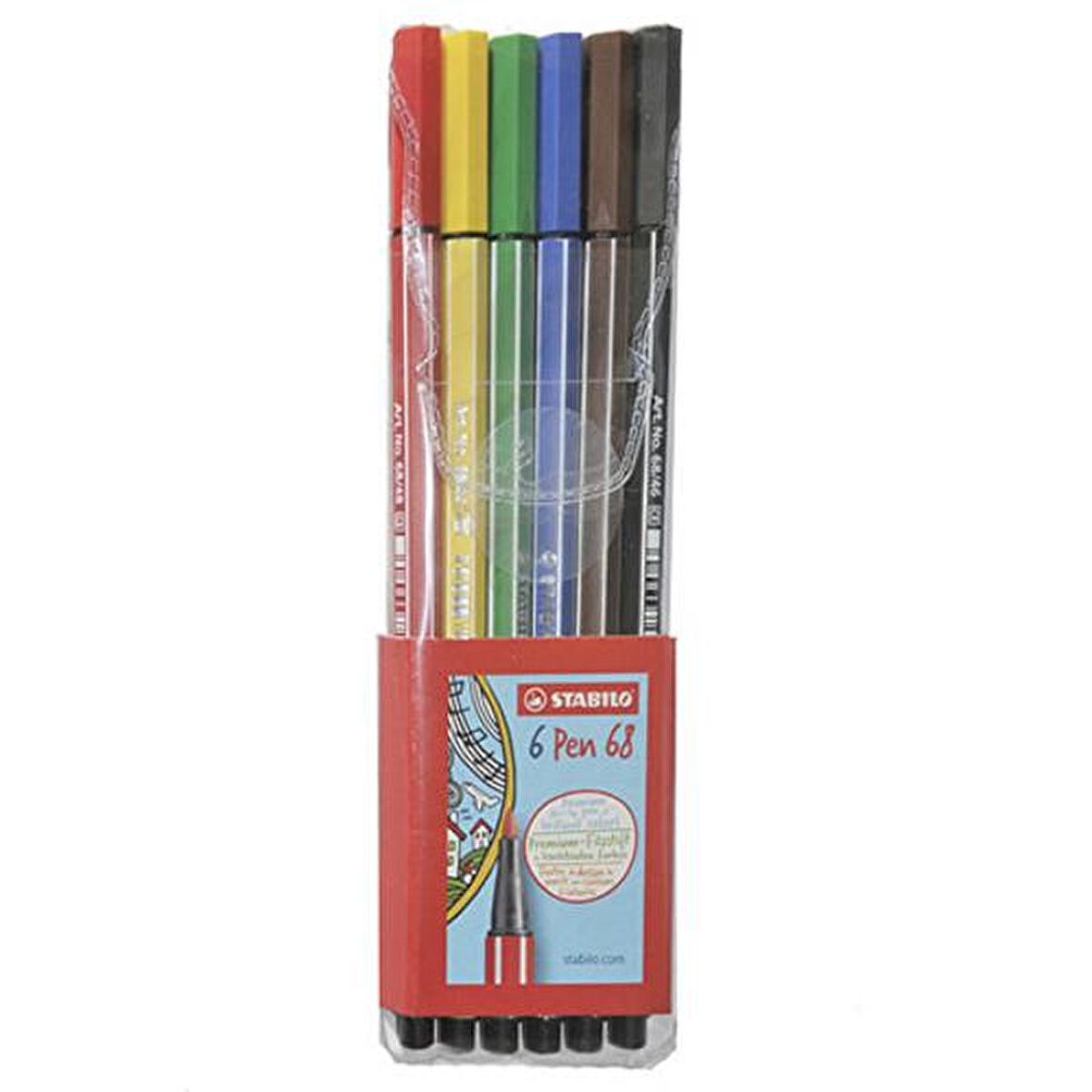 Stabilo Pen 68 6'lı Askılı Pk. Keçeli Kalem (6806/PL-77)