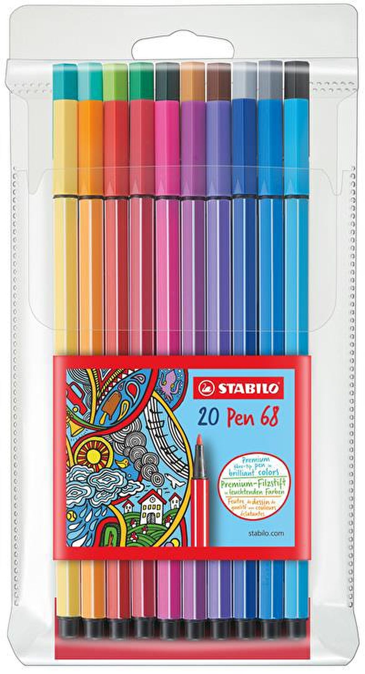 Stabilo Pen 68 20 Renk Askılı Paket