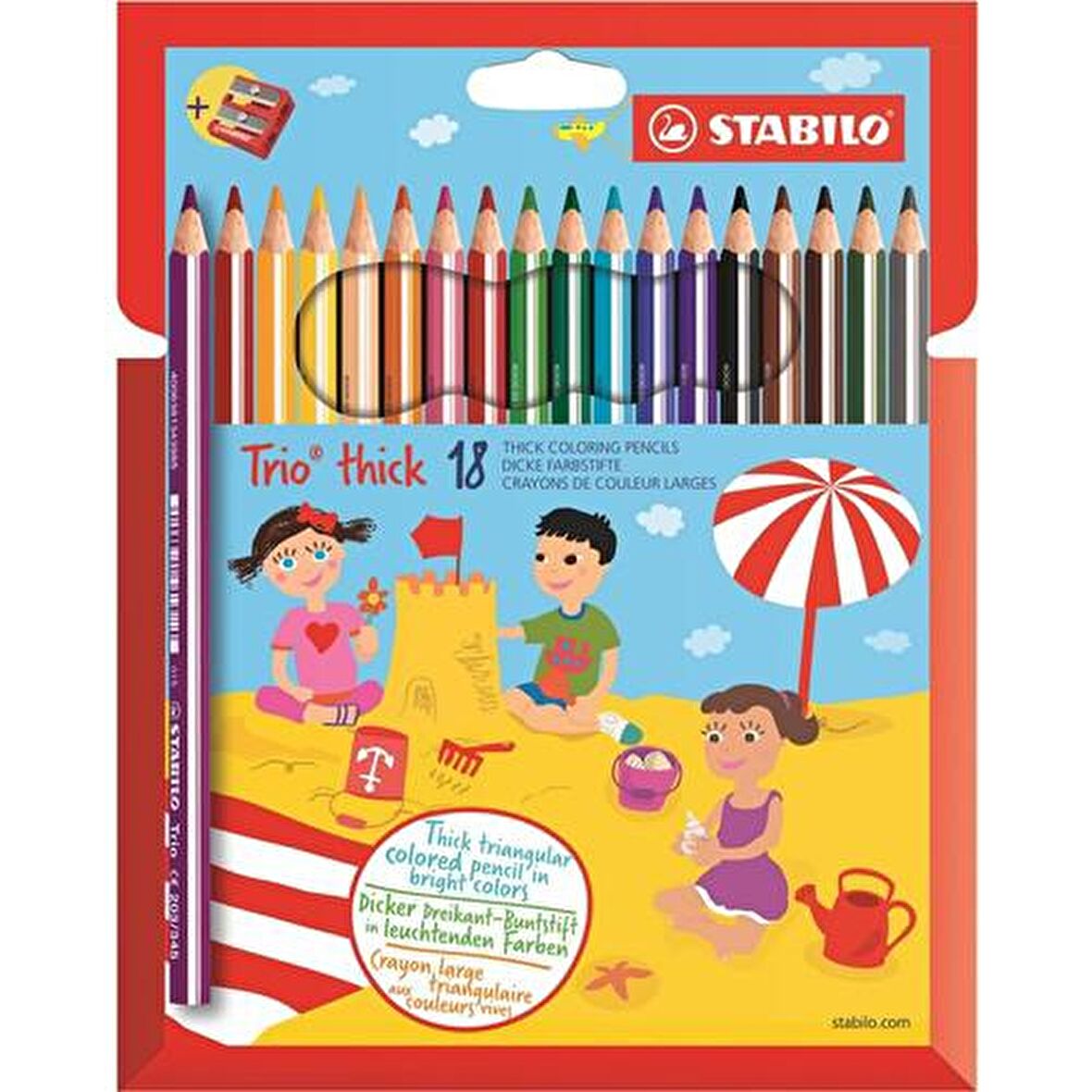 Stabilo Trio Thick 18'li + Kalemtıraş Hartung