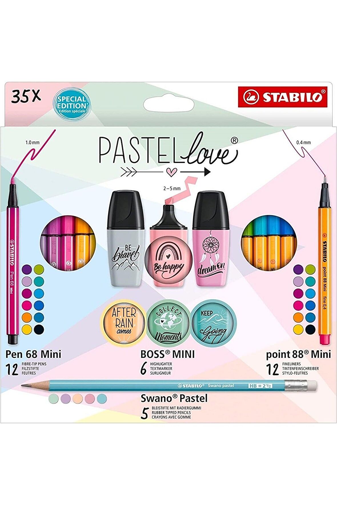 Stabilo Fosforlu Kalem Pastellove Mini Set 35 Li Eo77/5-9