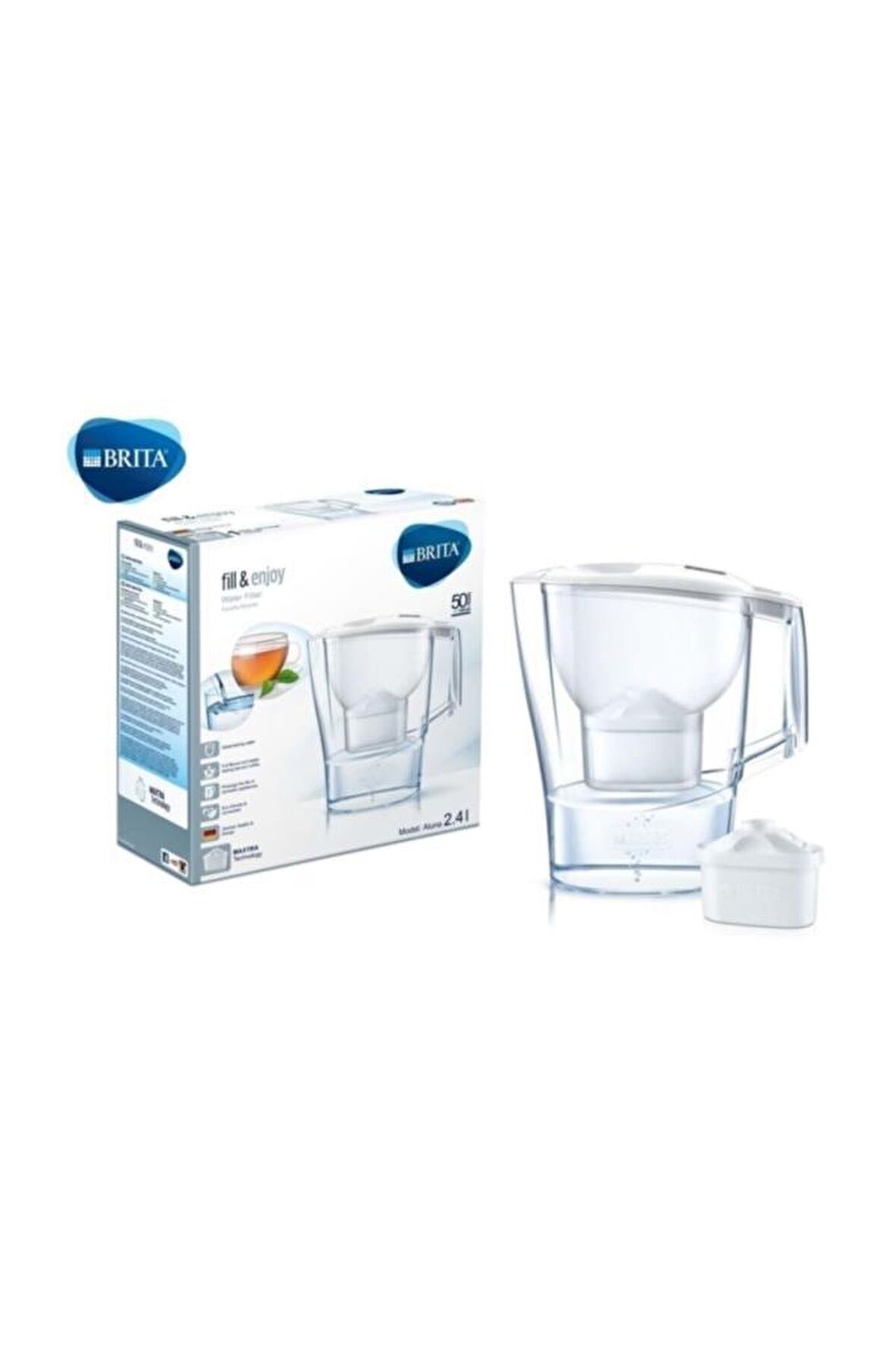 Brita Aluna Cool 1 Filtreli Su Arıtmalı Akıllı Beyaz Sürahi 2.4 Lt