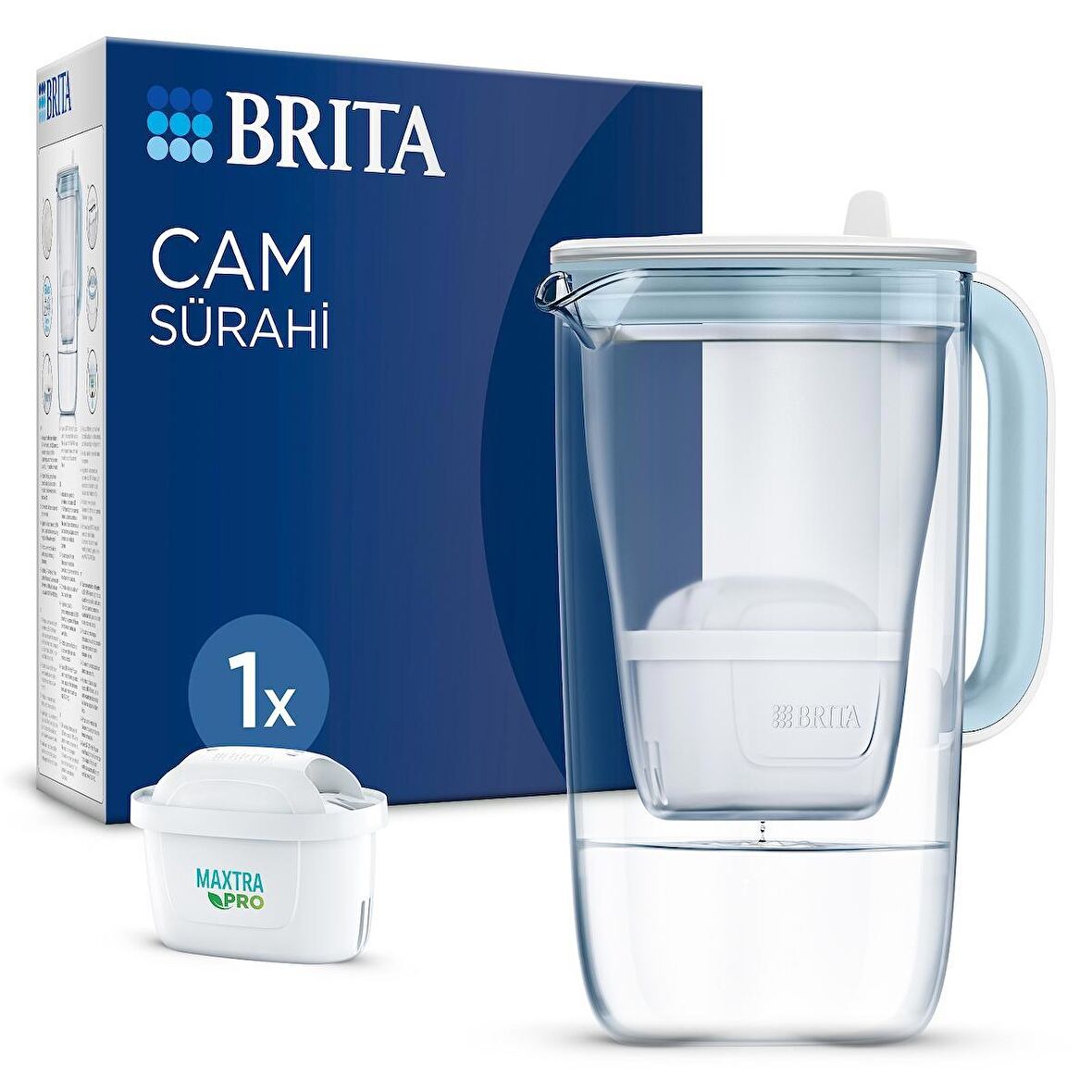 BRITA Cam Filtreli Su Arıtma Sürahisi – Açık Mavi (2,5 L)