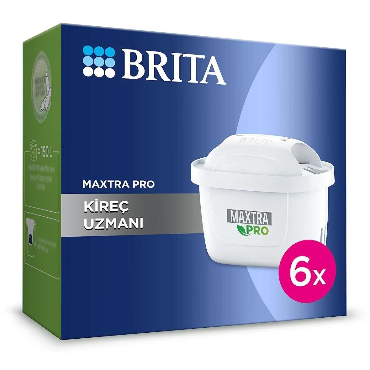 BRITA MAXTRA PRO Kireç Uzmanı Yedek Su Arıtma Filtresi, 6’lı