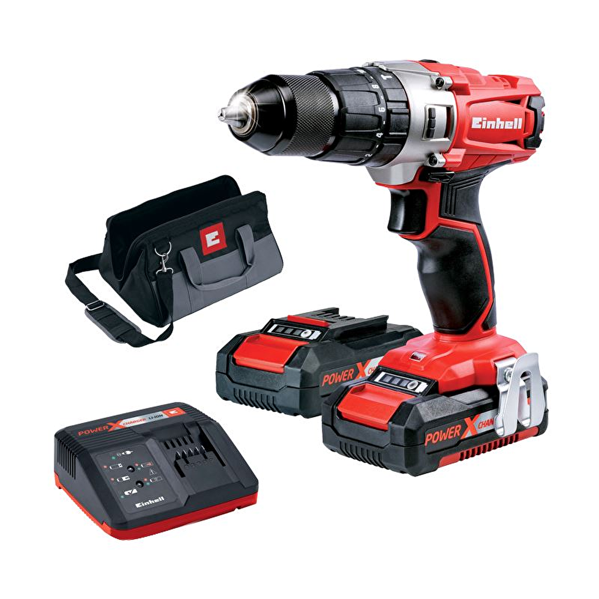 Einhell TE-CD 18-2 18 Volt Kırmızı Devir Ayarlı Matkap Seti