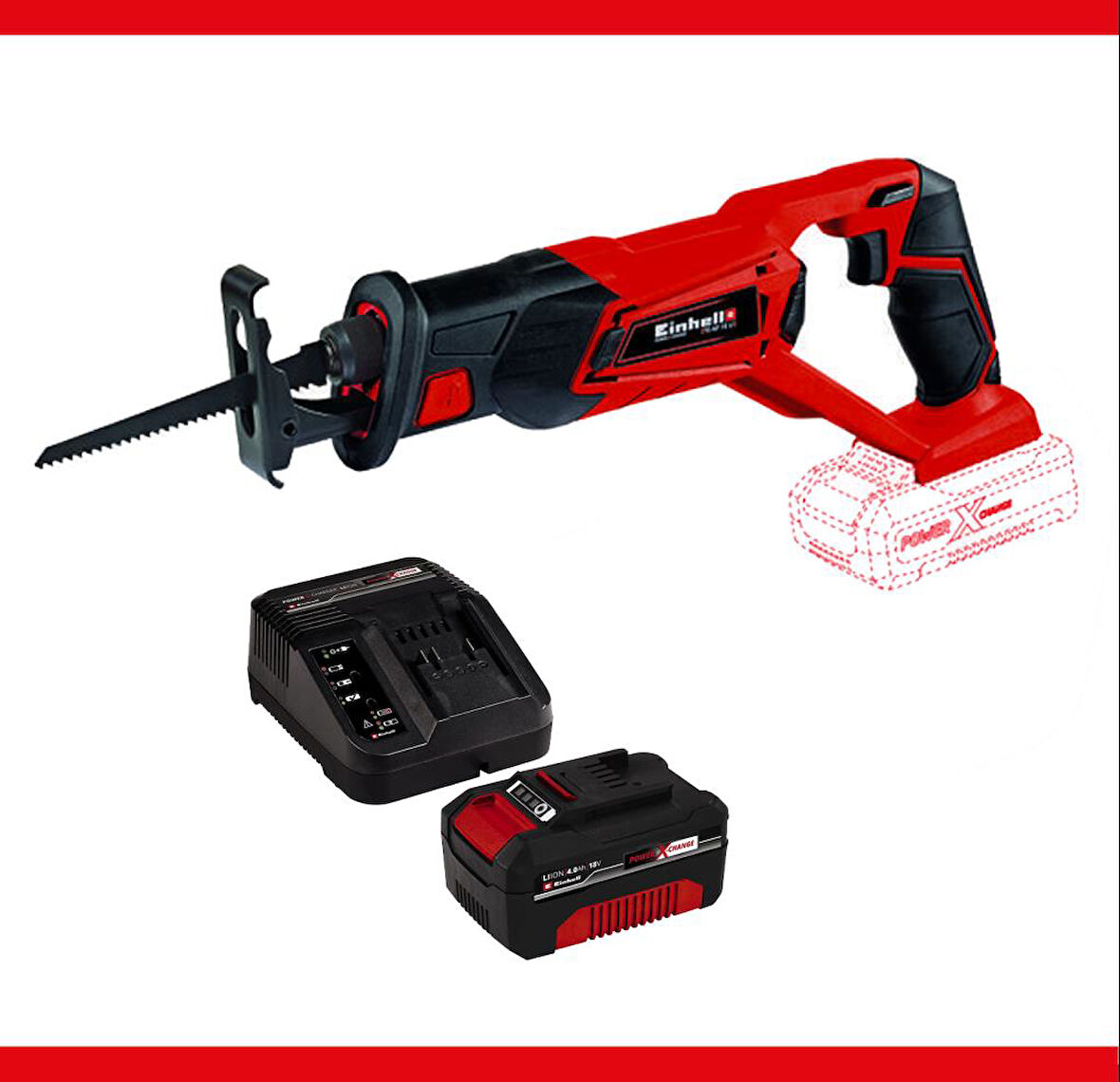 Einhell TP-AP 18/28 Li BL - Solo Akülü Testere ve Einhell 18V 4,0Ah PXC Başlangıç Kiti