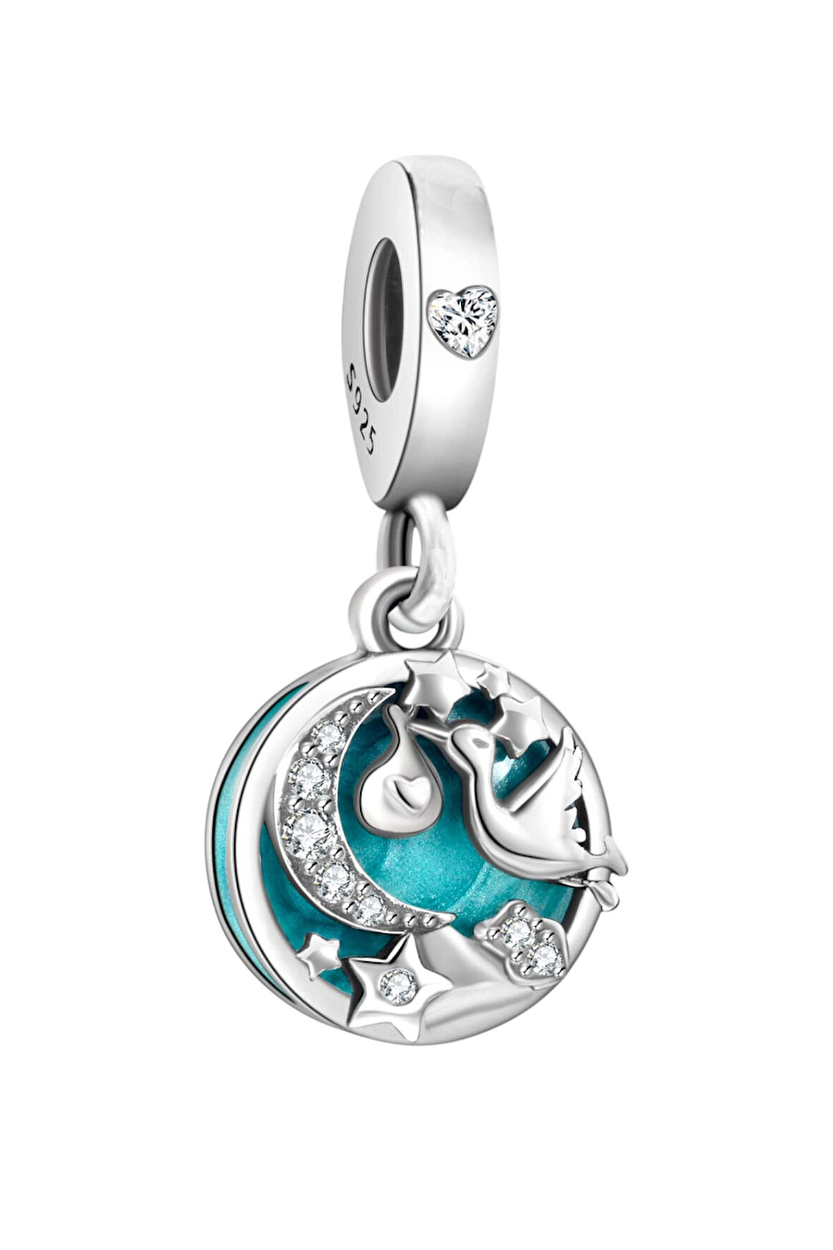 Bebek ve Leylek Hoş geldin Bebeğim Charm | 925 Ayar Gümüş