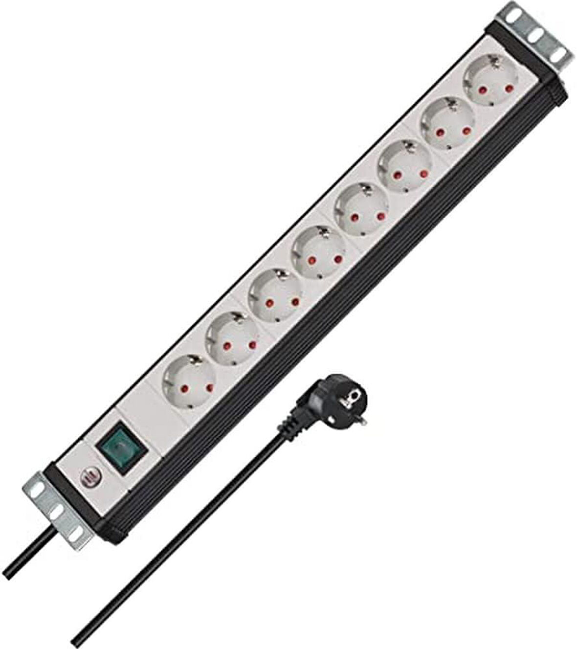 Brennenstuhl Premium-Line 8 Soketli Anahtarlı 3 Metre Kablolu  Server Dolabı Uyumlu 16 A Priz