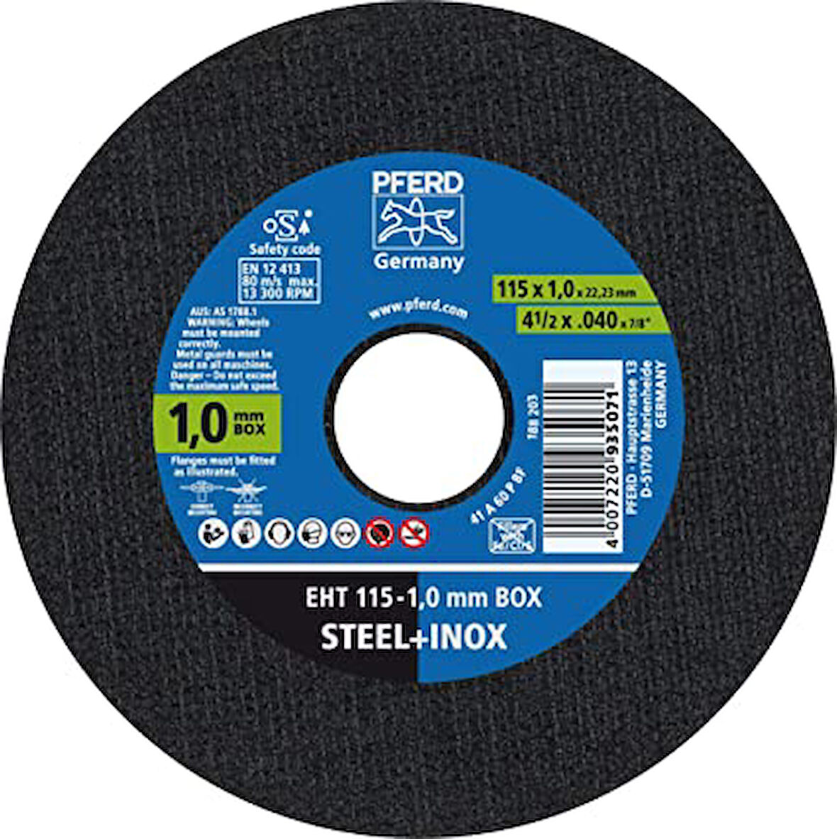 Pferd 115 x 1 İnce İnox Kesici Taş İnox Box 25 Adet 935071