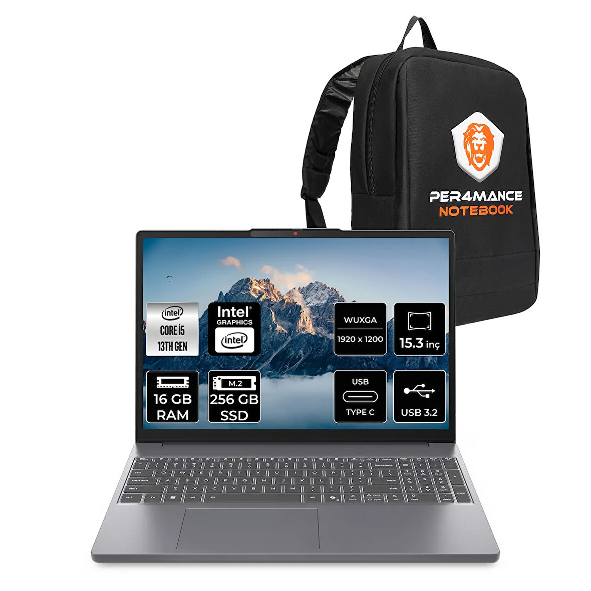 Lenovo IdeaPad Slim 3 i5 13420H 16GB DDR5 256GB SSD 15.3'' IPS WUXGA FDOS Dizüstü & PER4 ÇANTA
