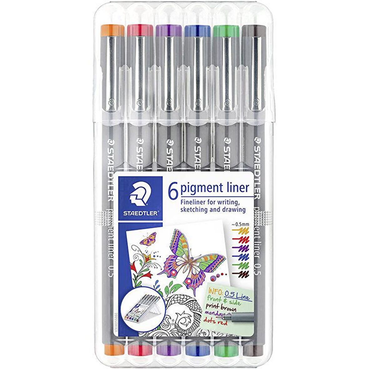 Staedtler 6 Pigment Liner Karışık Renk 6lı Set