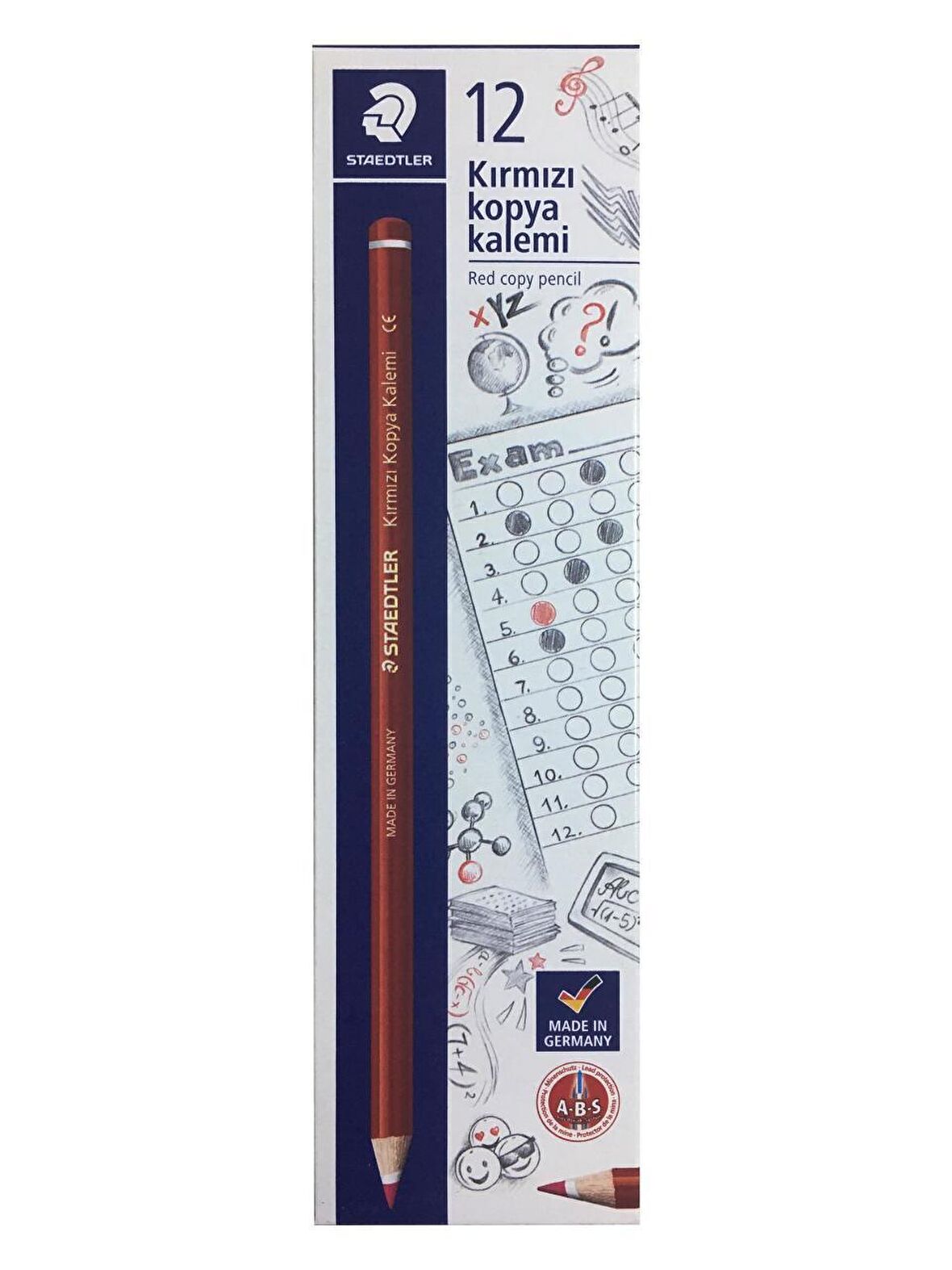 Staedtler Kırmızı Kopya Kalemi 12'li