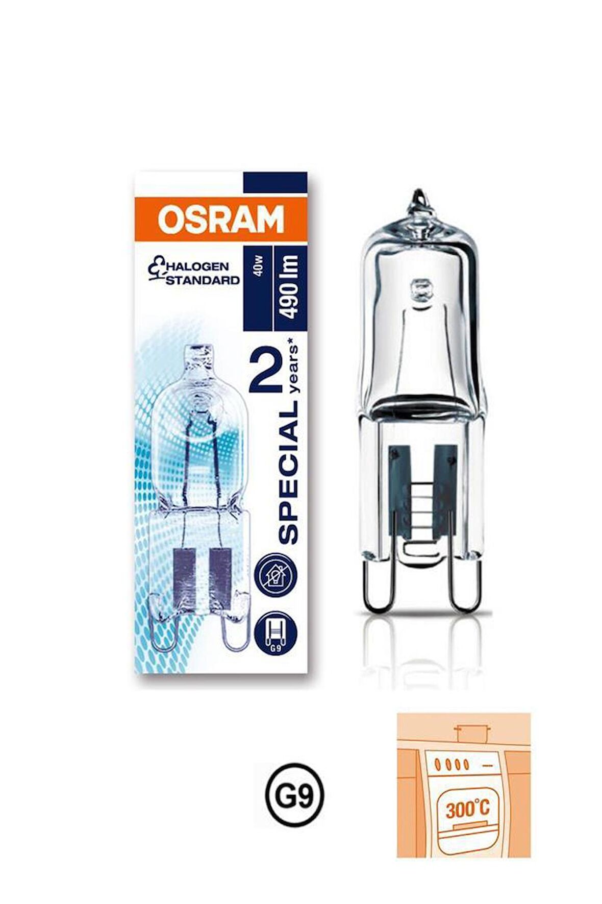 Osram 66740 40W Halopin Fırın Ampul G9 Duy 2700K