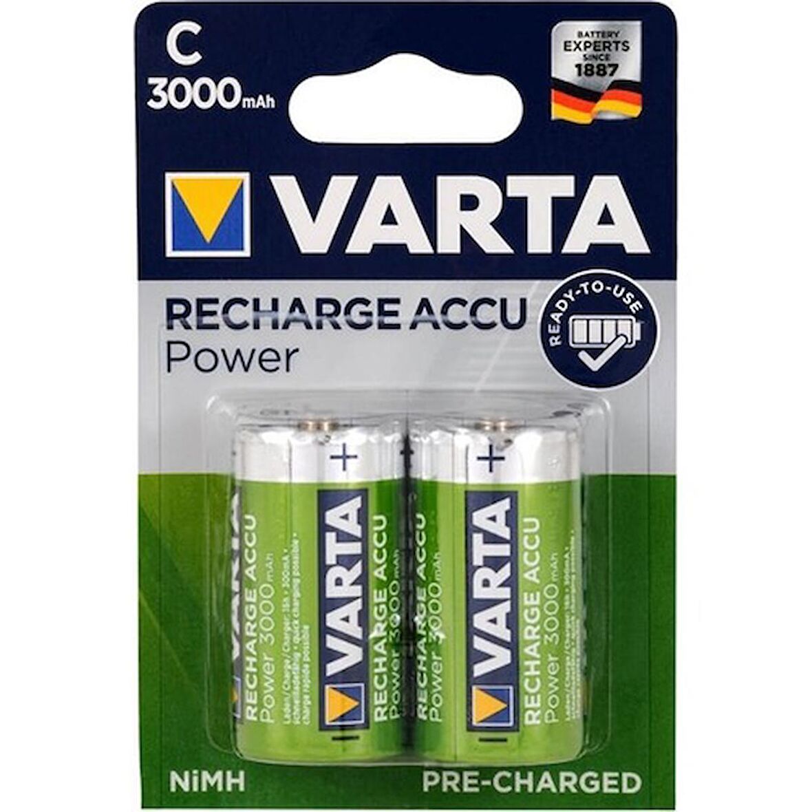 Varta Şarjlı Power Accu Orta C Pil 3000mAh 2'li