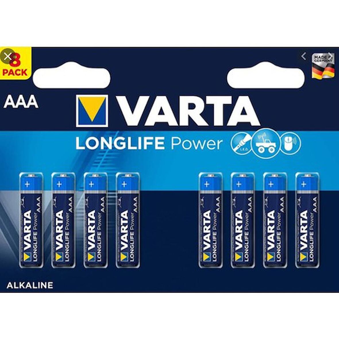 Varta Longlife Power Alkalin 8'li Blister İnce Pil AAA