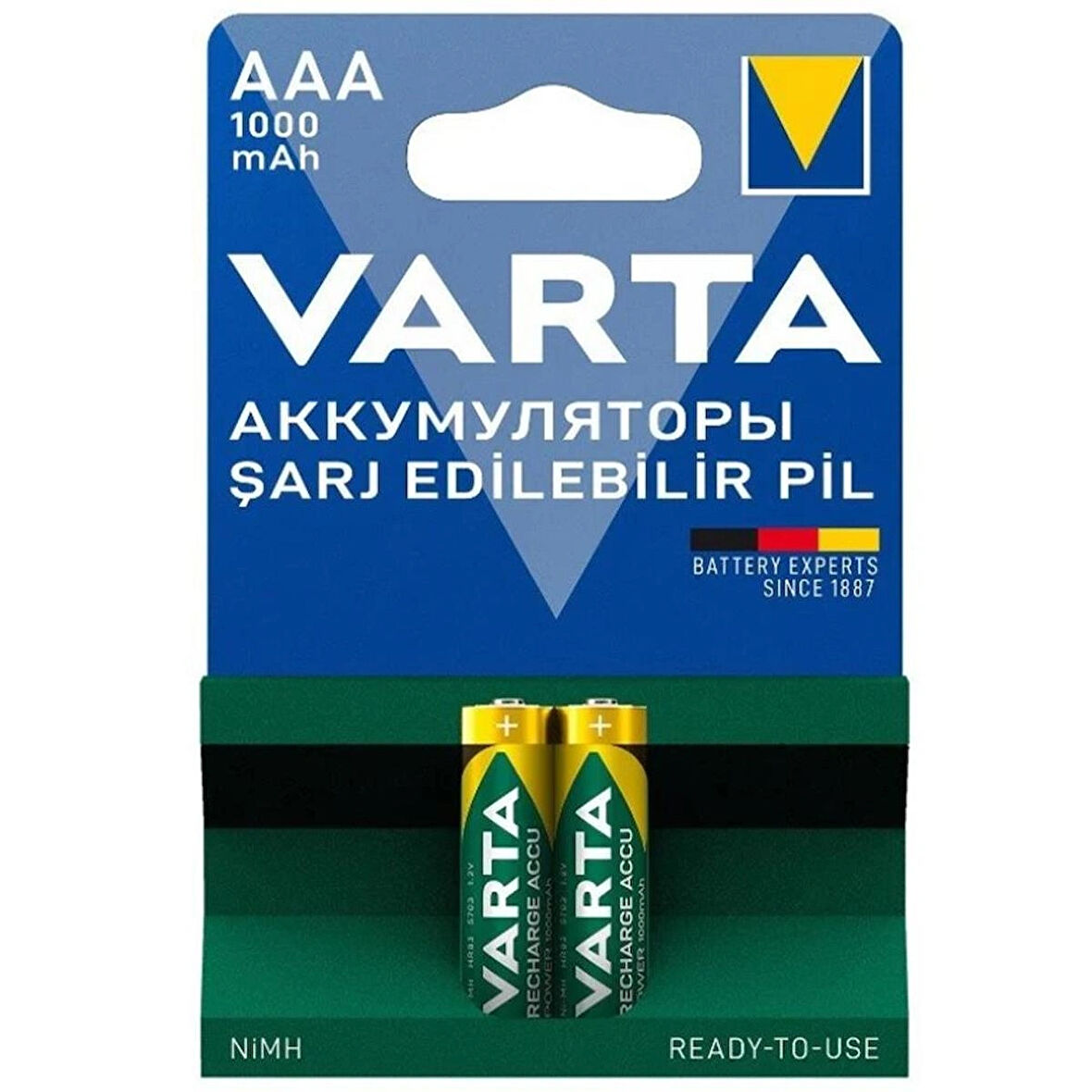 Varta 5703 1000mAh 1.2V AAA Şarj Edilebilir Kalem Pil 2'li Paket