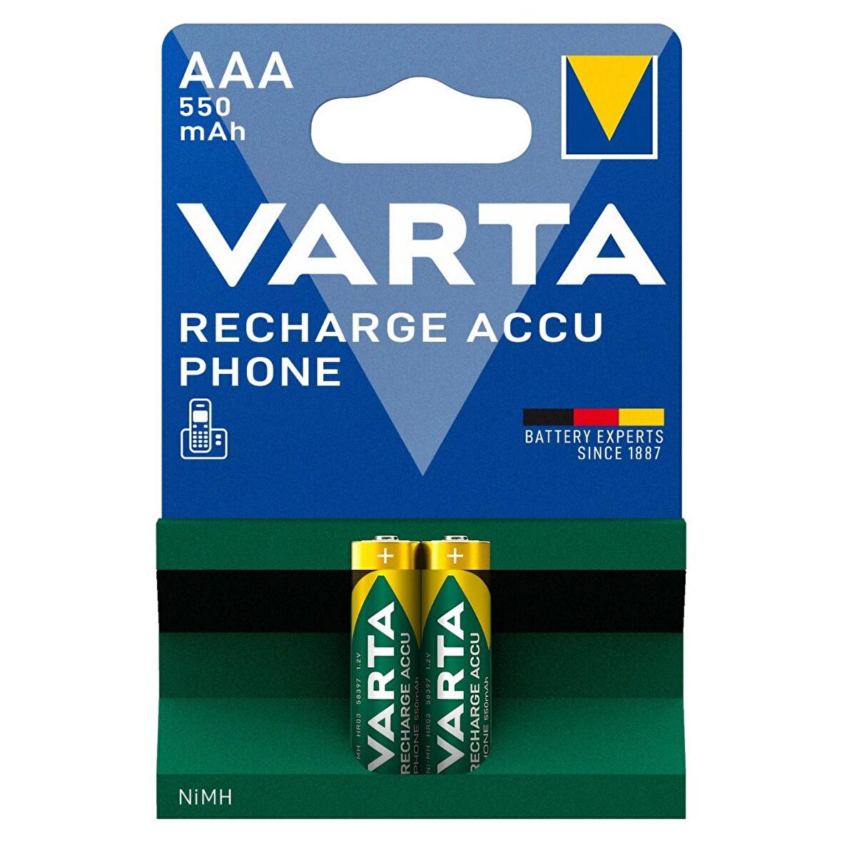 Varta Şarj Edilebilir İnce Pil - AAA Phone 550 mAh Blister 2 Li