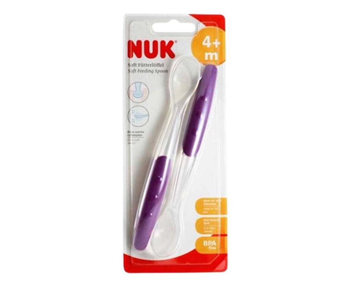 Nuk Silikon Uçlu Kaşık - 2'li Set / Mor-4008600097518-1