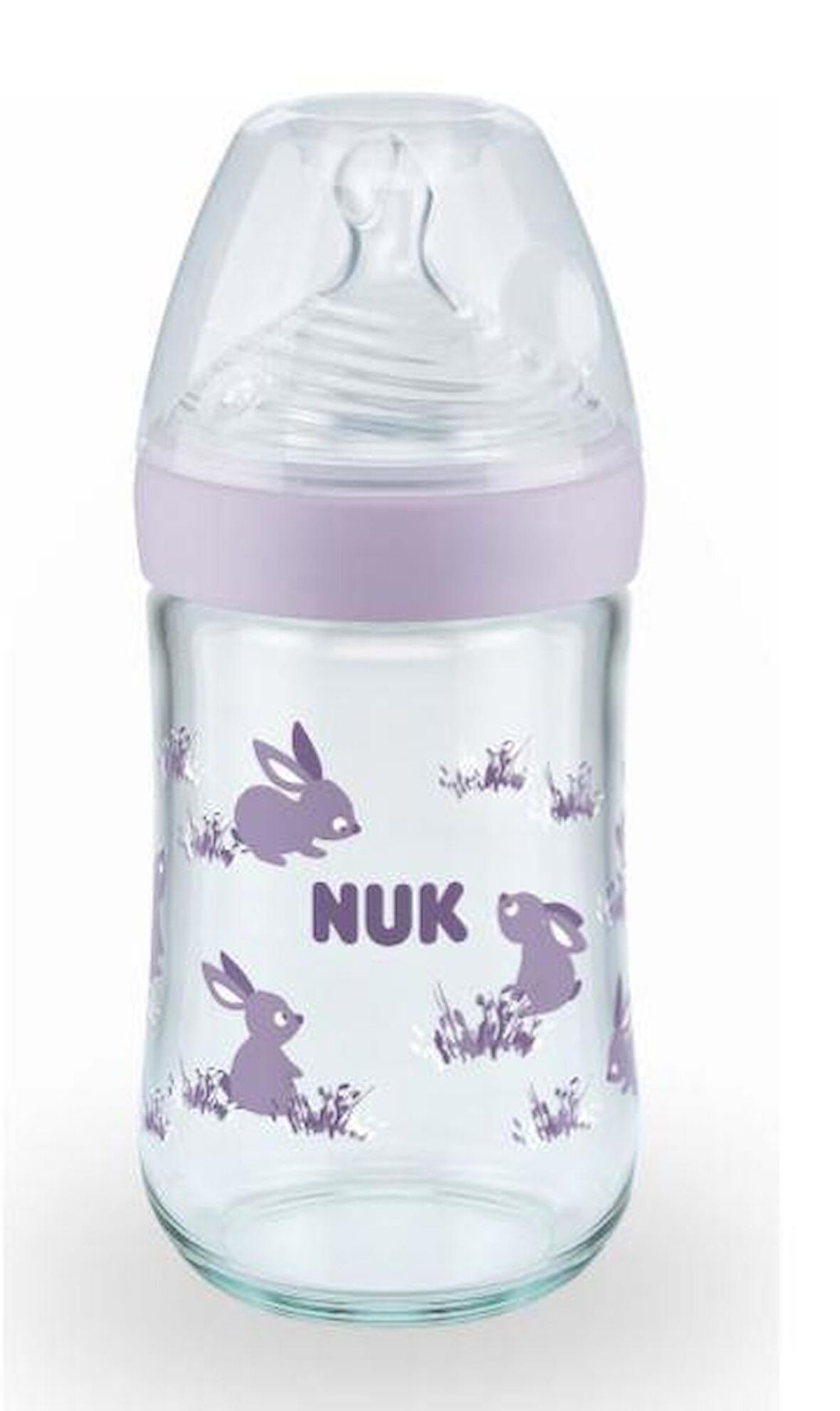 Nuk Nature Sense Sıcaklık Göstergeli Cam Biberon 240ml Mor