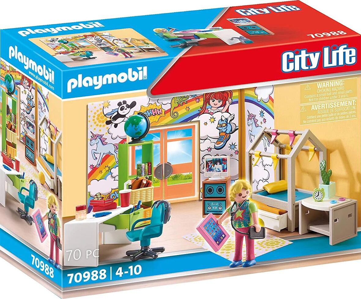 Playmobil 70988 Şehir Hayatı Modern Ev Lüks Genç Odası, eğlenceli, yaratıcı rol yapma, oyun setleri 4 yaş ve üzeri çocuklar için uygundur