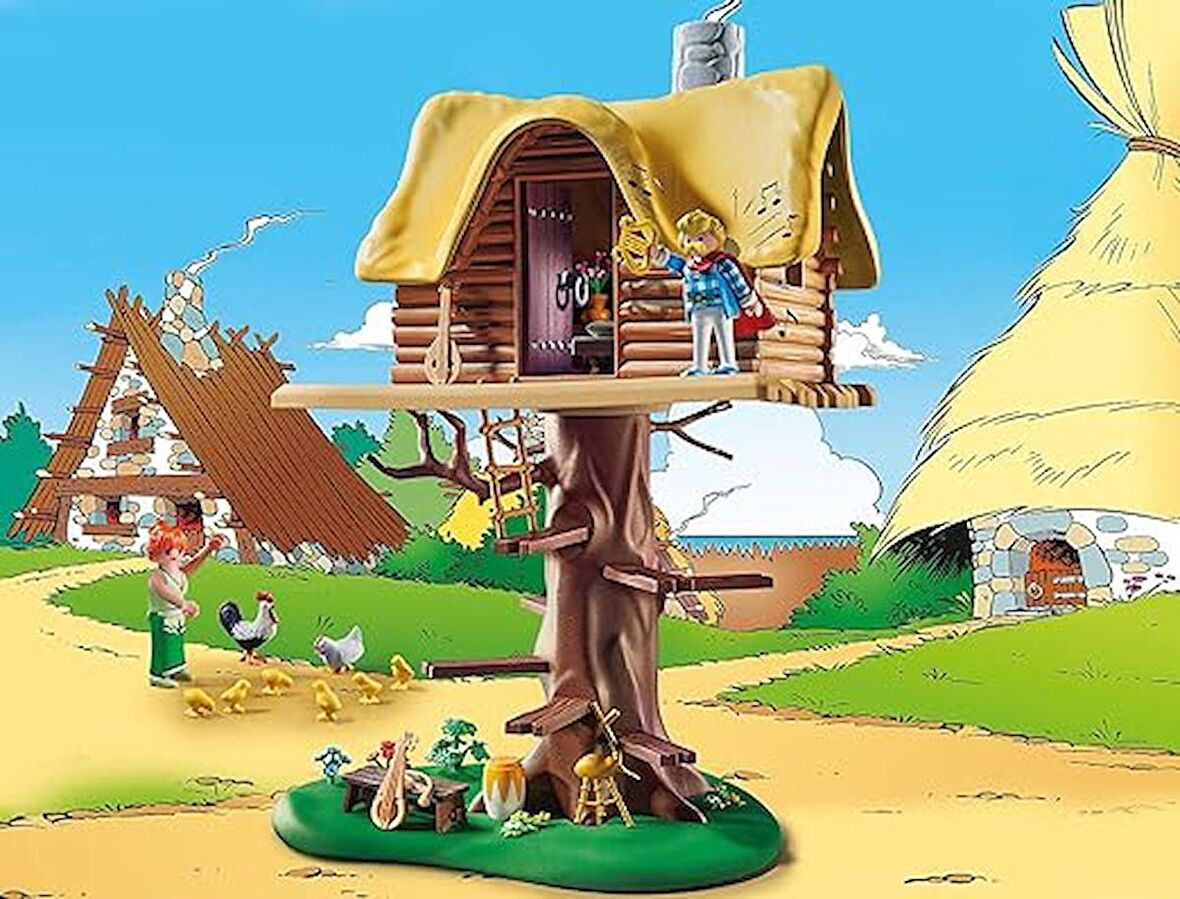 PLAYMOBIL Asterix 71016 Troubadix, ağaç evi