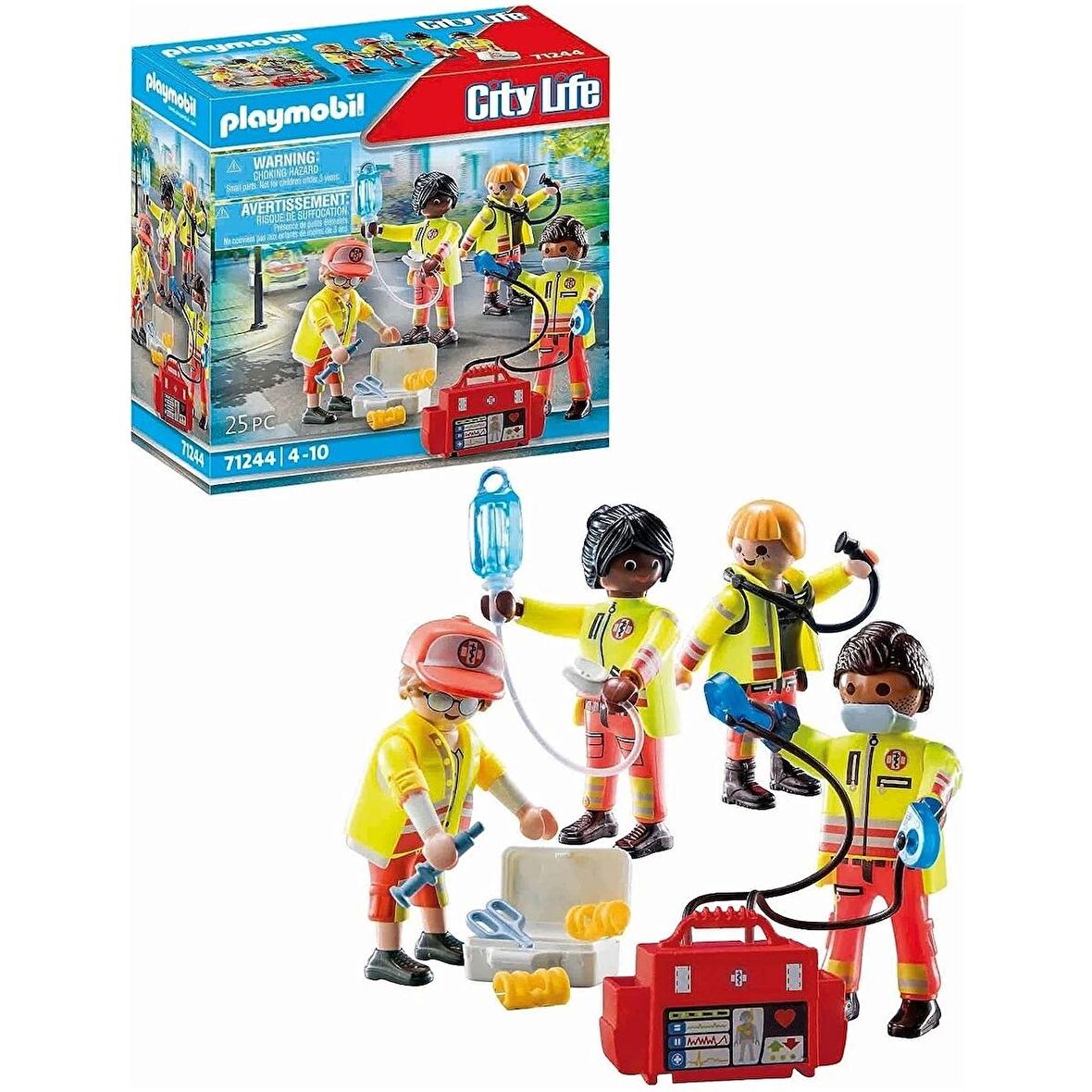 Playmobil 71244 City Life Tıbbi Ekip, Tıbbi Oyuncak, Acil Servis Oyuncak Seti, Doktor Oyuncağı